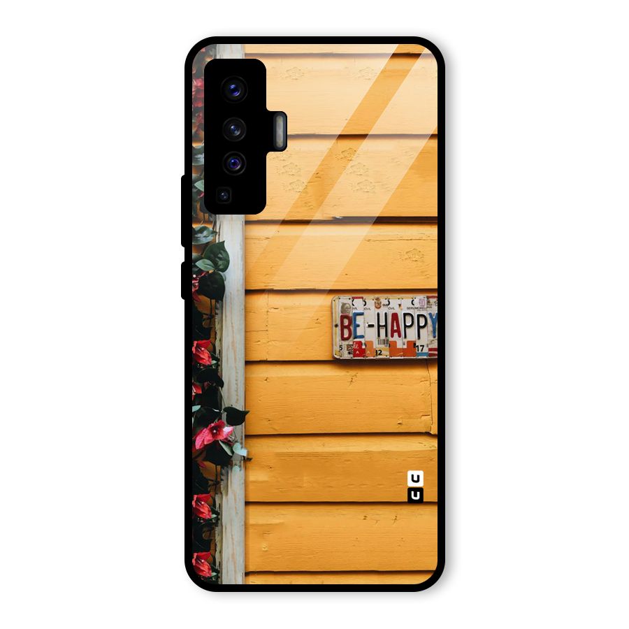 Be Happy Yellow Wall Glass Back Case for Vivo X50