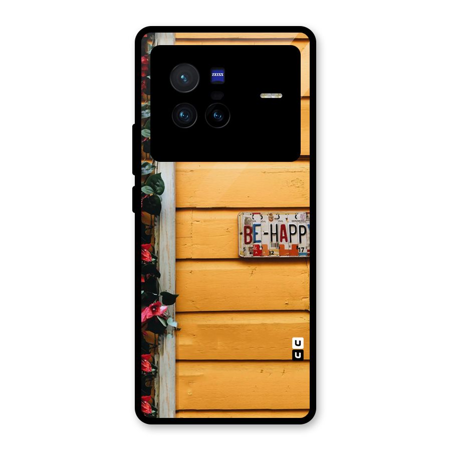 Be Happy Yellow Wall Glass Back Case for Vivo X80