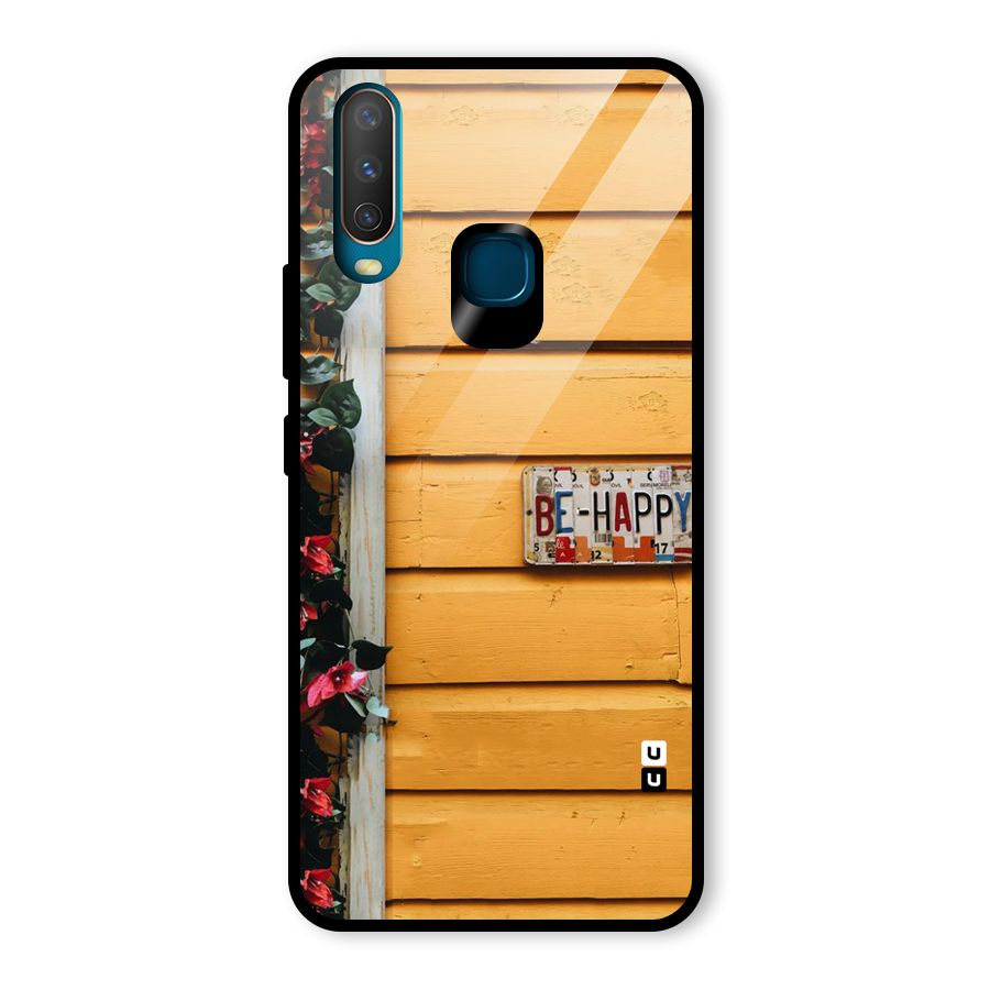 Be Happy Yellow Wall Glass Back Case for Vivo Y17