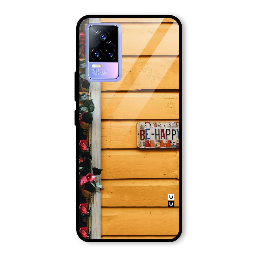 Be Happy Yellow Wall Glass Back Case for Vivo Y73