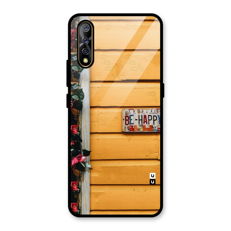 Be Happy Yellow Wall Glass Back Case for Vivo Z1x