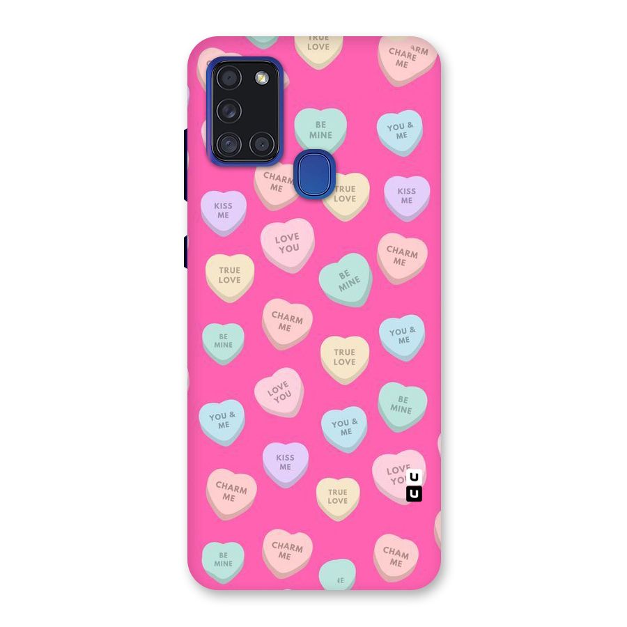 Be Mine Hearts Pattern Back Case for Galaxy A21s