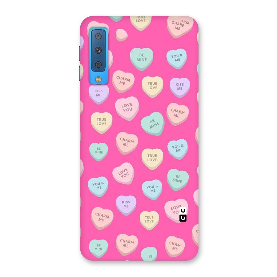 Be Mine Hearts Pattern Back Case for Galaxy A7 (2018)