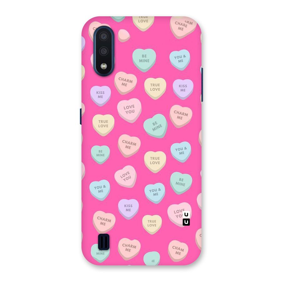 Be Mine Hearts Pattern Back Case for Galaxy M01