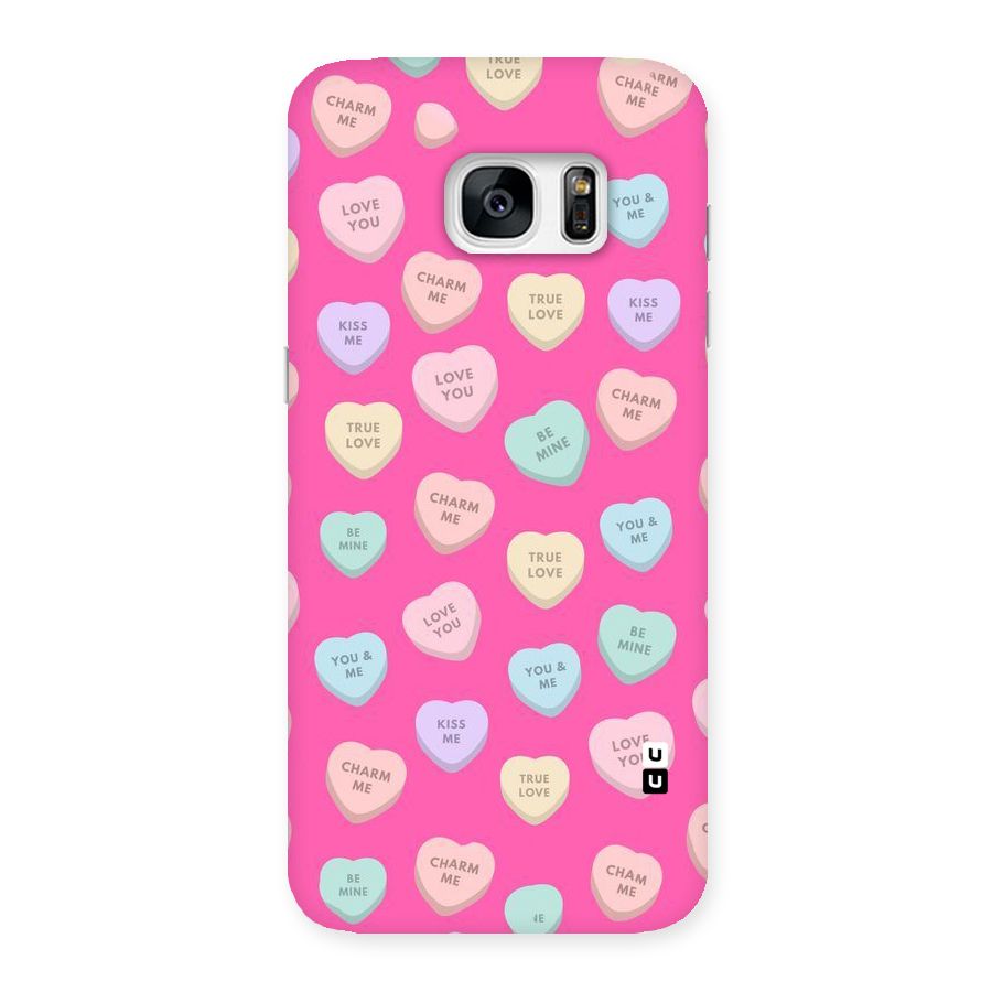 Be Mine Hearts Pattern Back Case for Galaxy S7 Edge