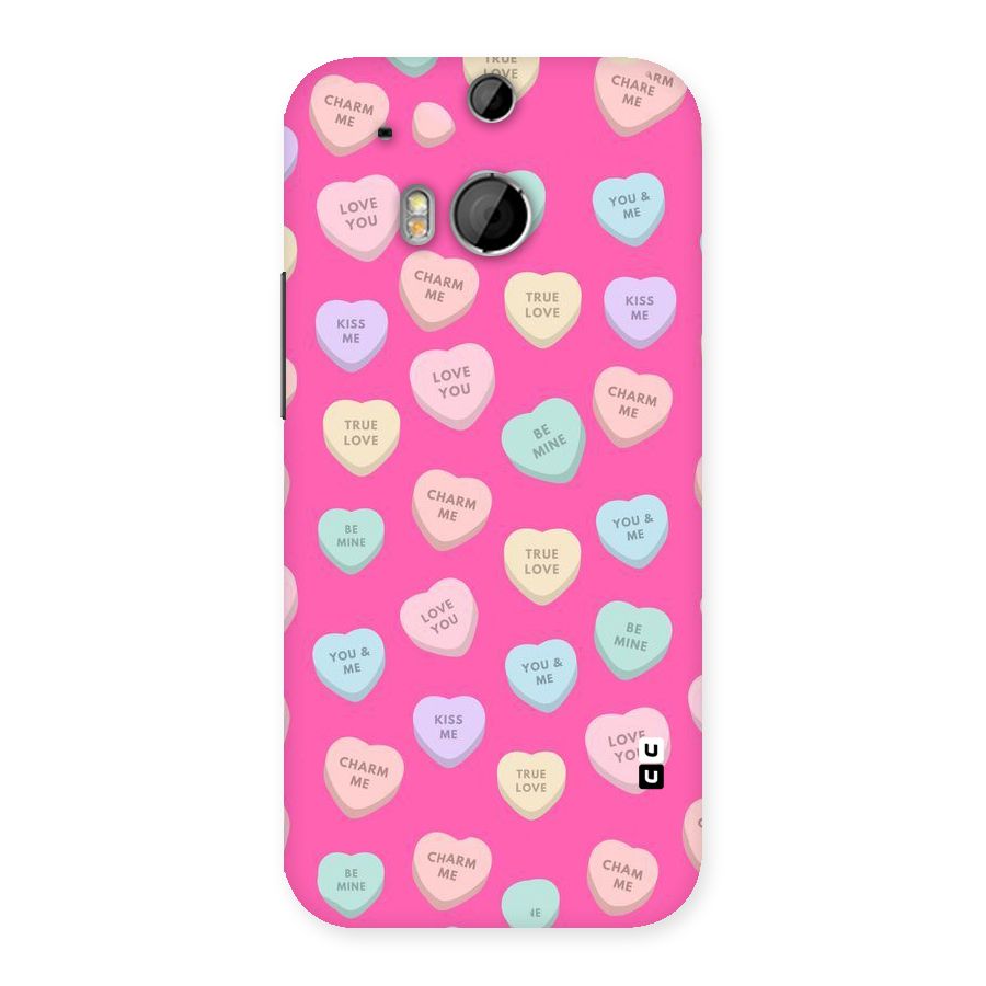 Be Mine Hearts Pattern Back Case for HTC One M8