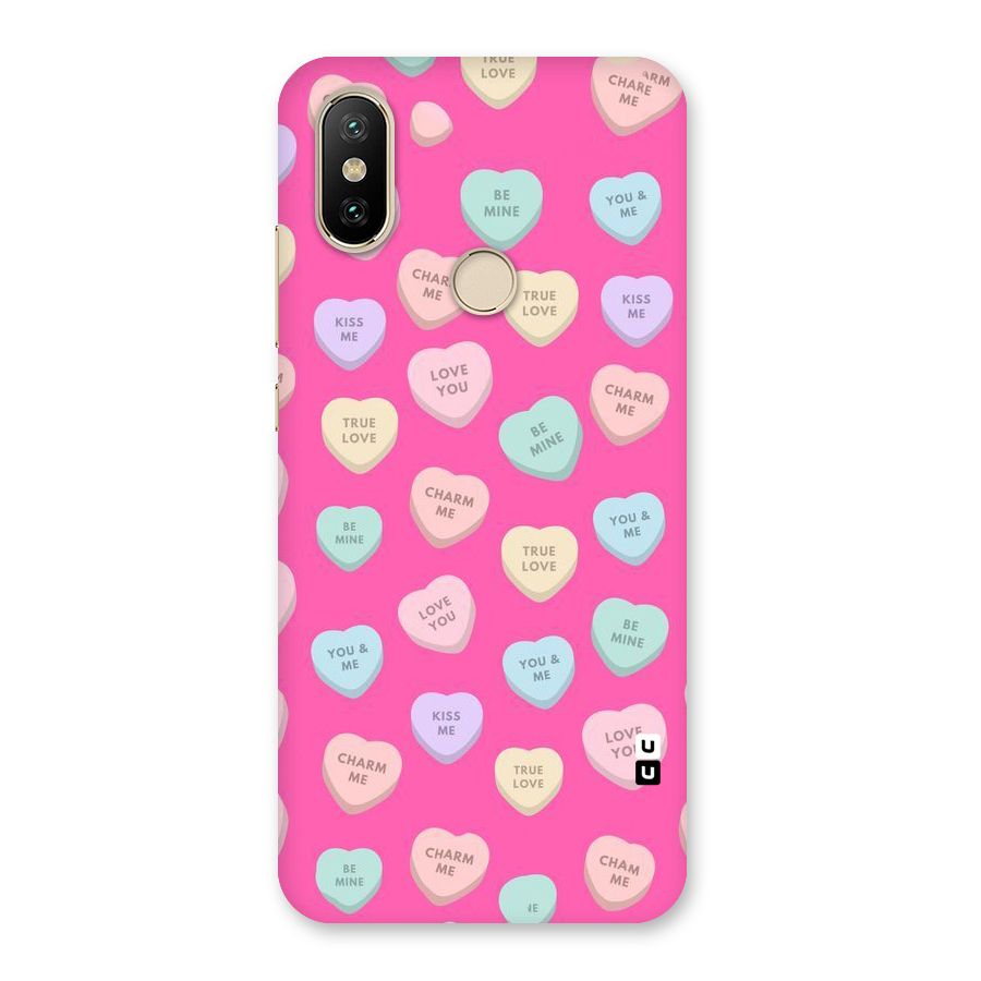 Be Mine Hearts Pattern Back Case for Mi A2