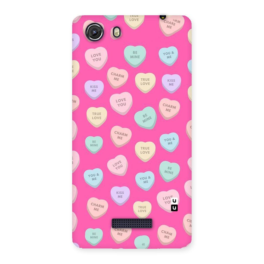 Be Mine Hearts Pattern Back Case for Micromax Unite 3