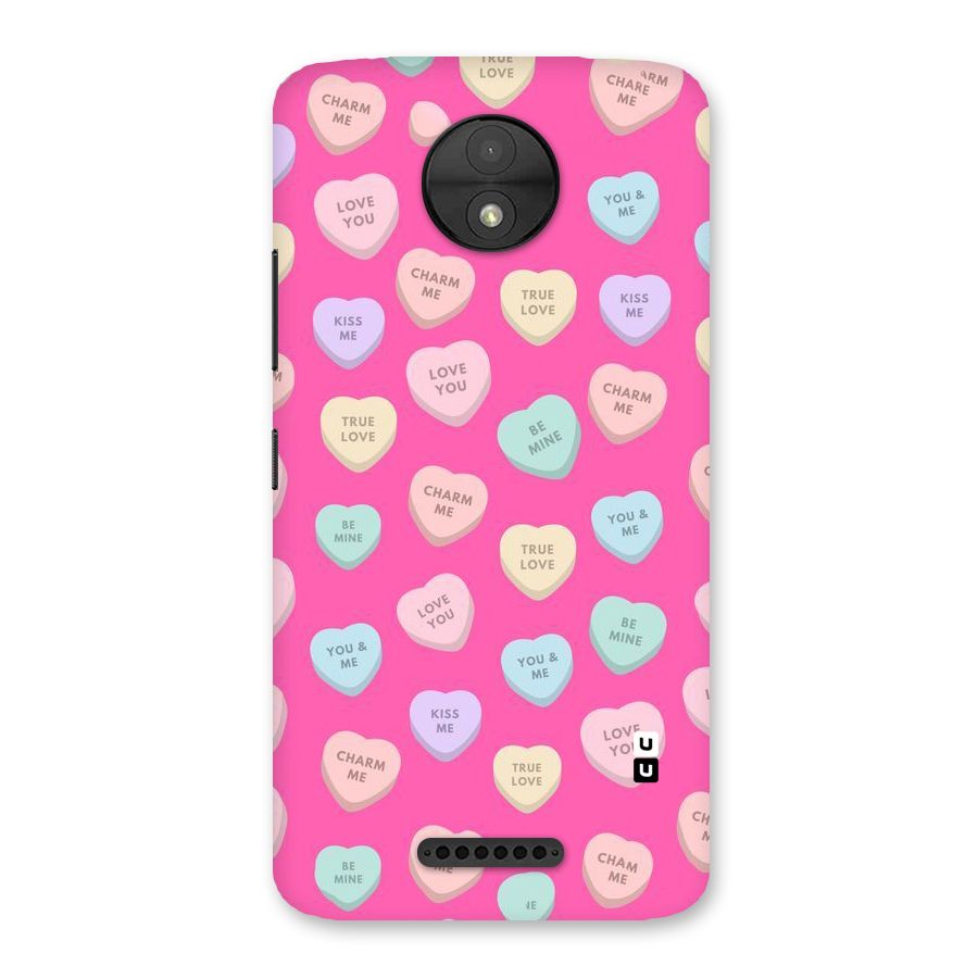 Be Mine Hearts Pattern Back Case for Moto C