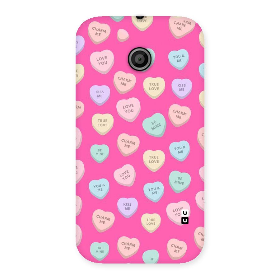 Be Mine Hearts Pattern Back Case for Moto E