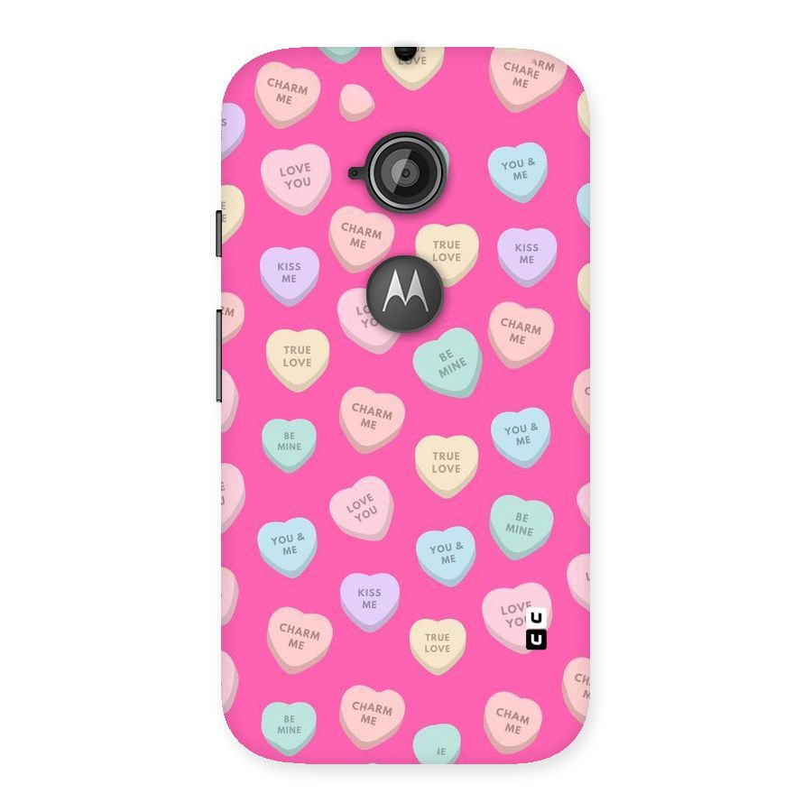 Be Mine Hearts Pattern Back Case for Moto E 2nd Gen