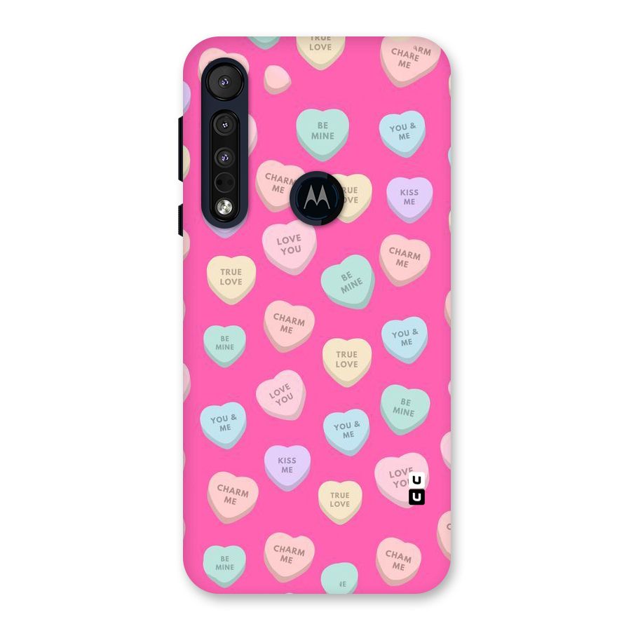 Be Mine Hearts Pattern Back Case for Motorola One Macro