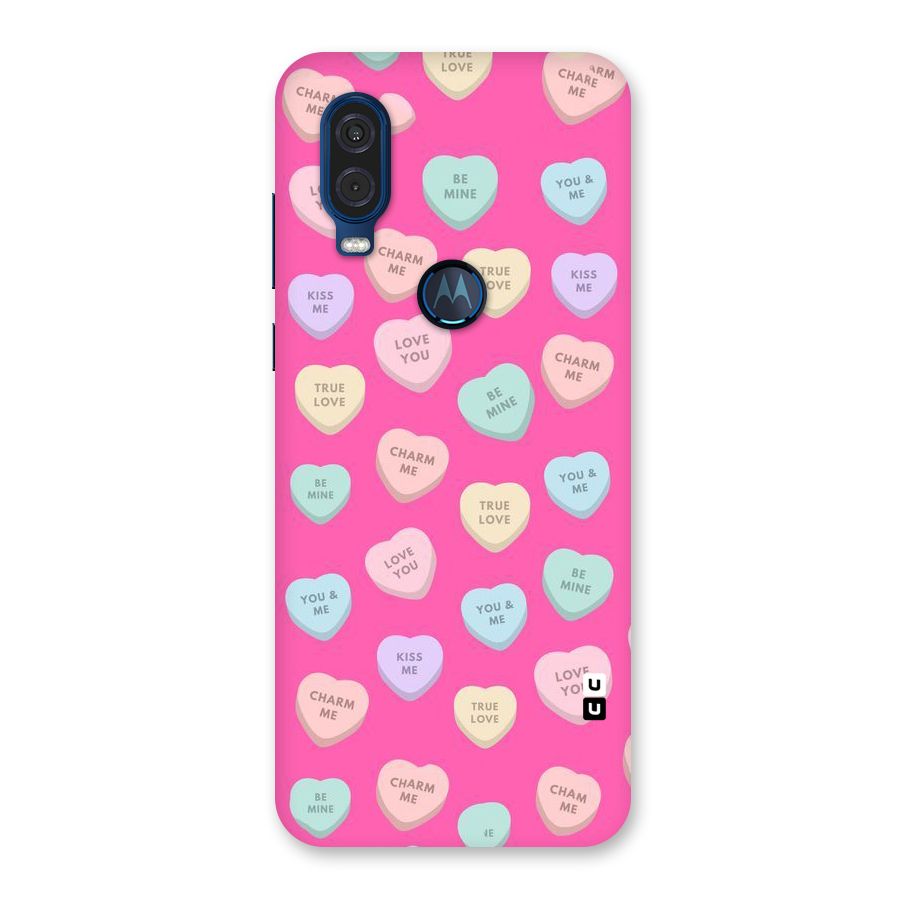 Be Mine Hearts Pattern Back Case for Motorola One Vision