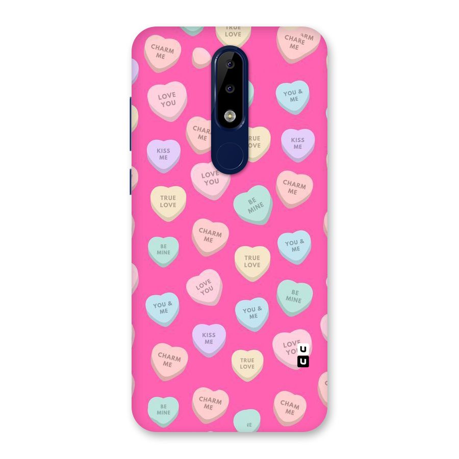 Be Mine Hearts Pattern Back Case for Nokia 5.1 Plus