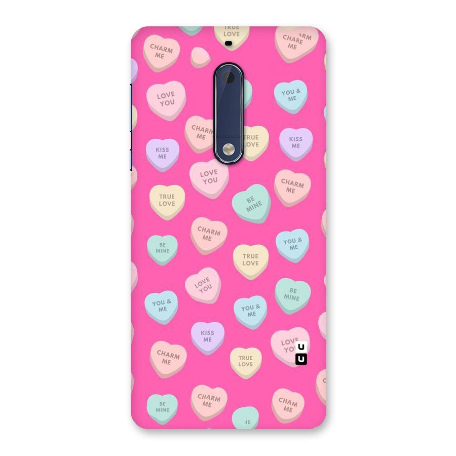 Be Mine Hearts Pattern Back Case for Nokia 5