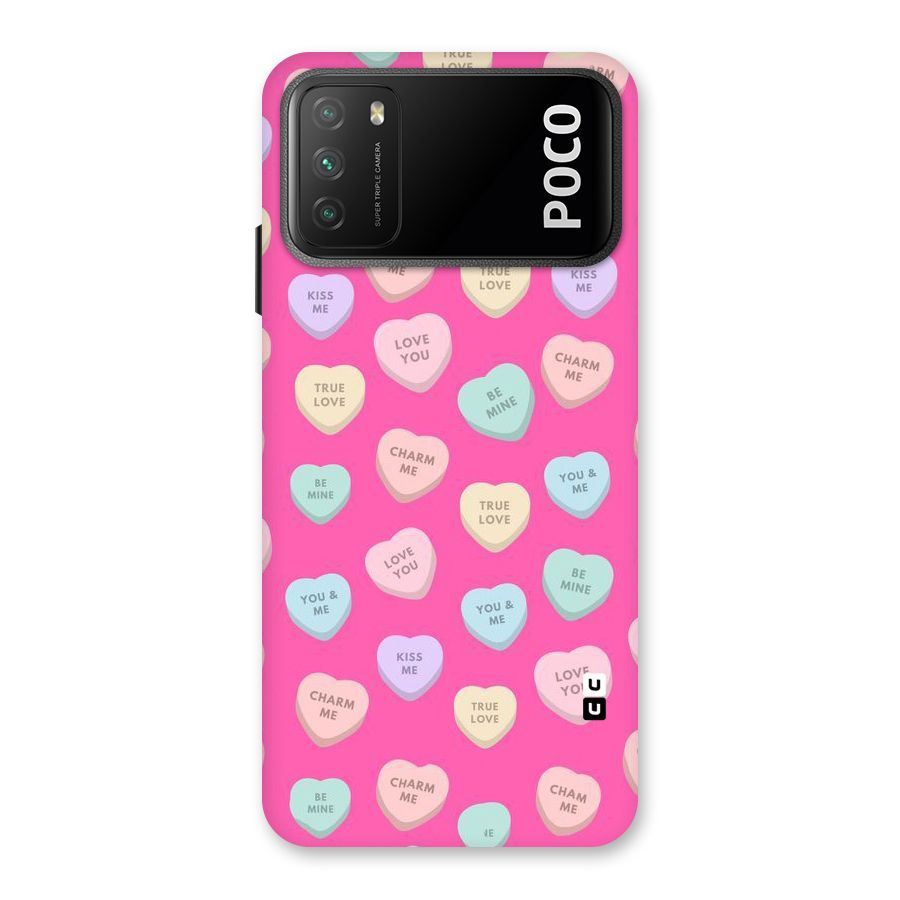 Be Mine Hearts Pattern Back Case for Poco M3