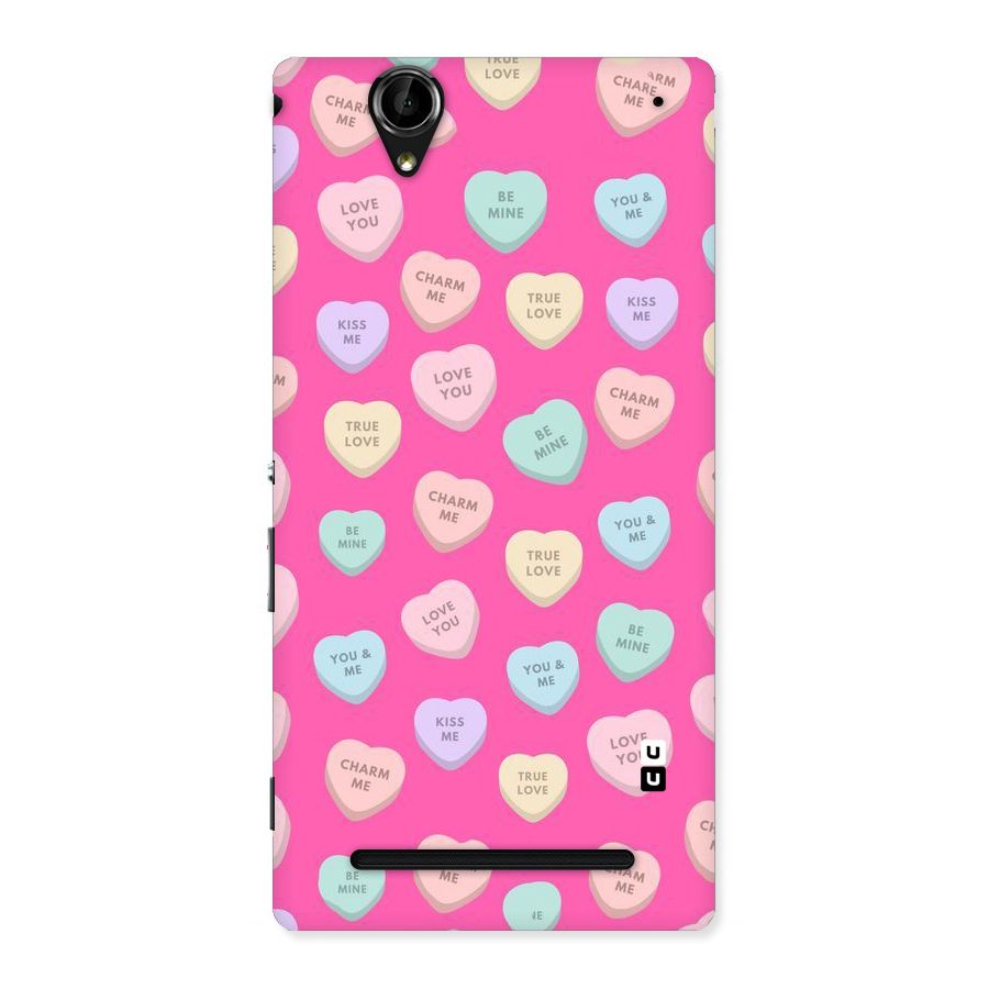 Be Mine Hearts Pattern Back Case for Sony Xperia T2