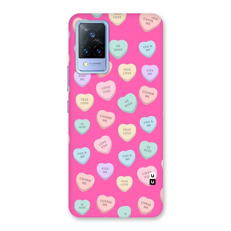 Be Mine Hearts Pattern Back Case for Vivo V21 5G