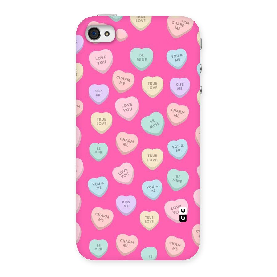 Be Mine Hearts Pattern Back Case for iPhone 4 4s
