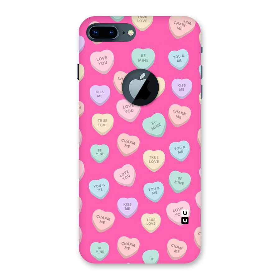 Be Mine Hearts Pattern Back Case for iPhone 7 Plus Logo Cut