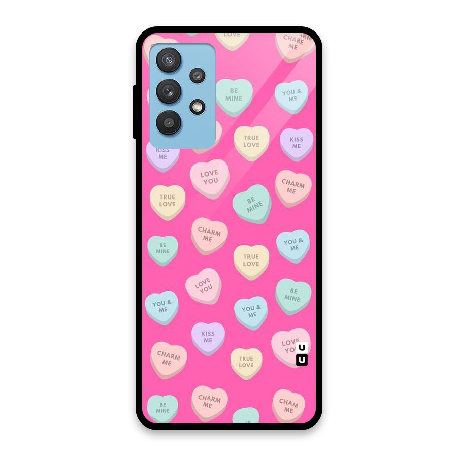 Be Mine Hearts Pattern Glass Back Case for Galaxy M32 5G