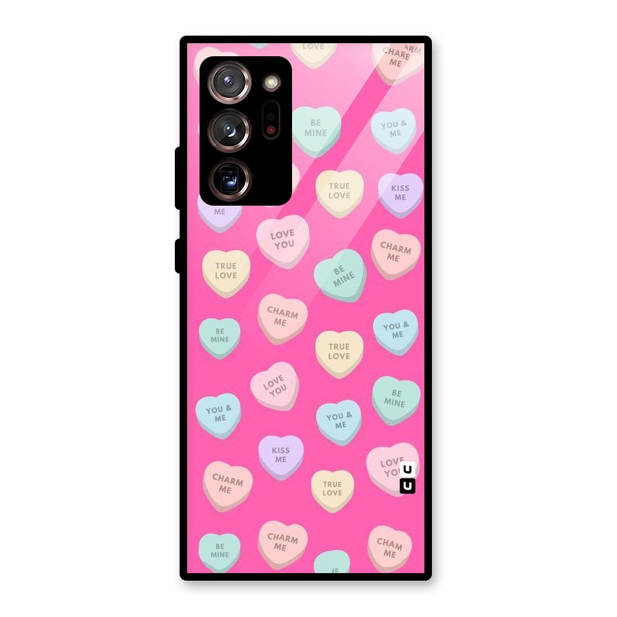 Be Mine Hearts Pattern Glass Back Case for Galaxy Note 20 Ultra
