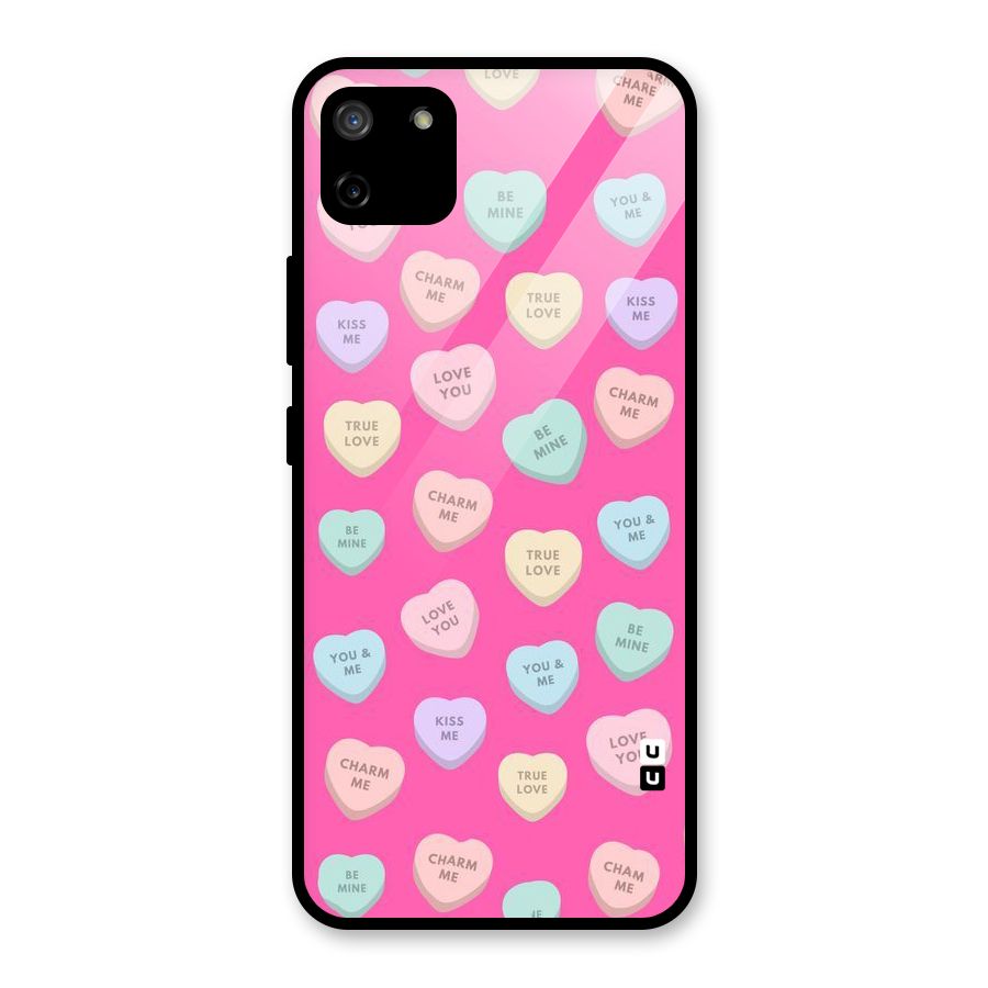 Be Mine Hearts Pattern Glass Back Case for Realme C11