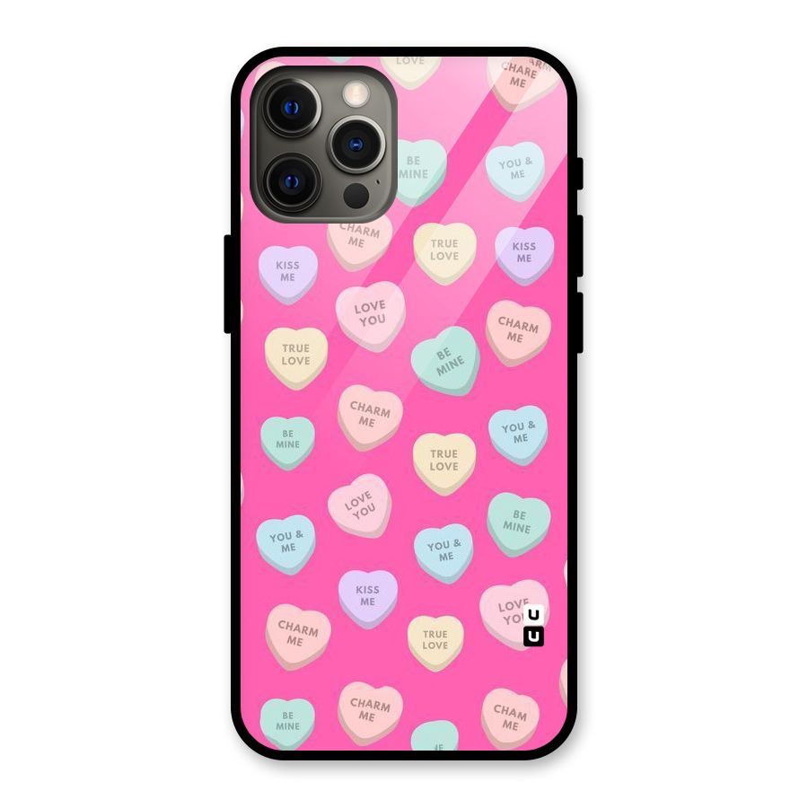 Be Mine Hearts Pattern Glass Back Case for iPhone 12 Pro Max