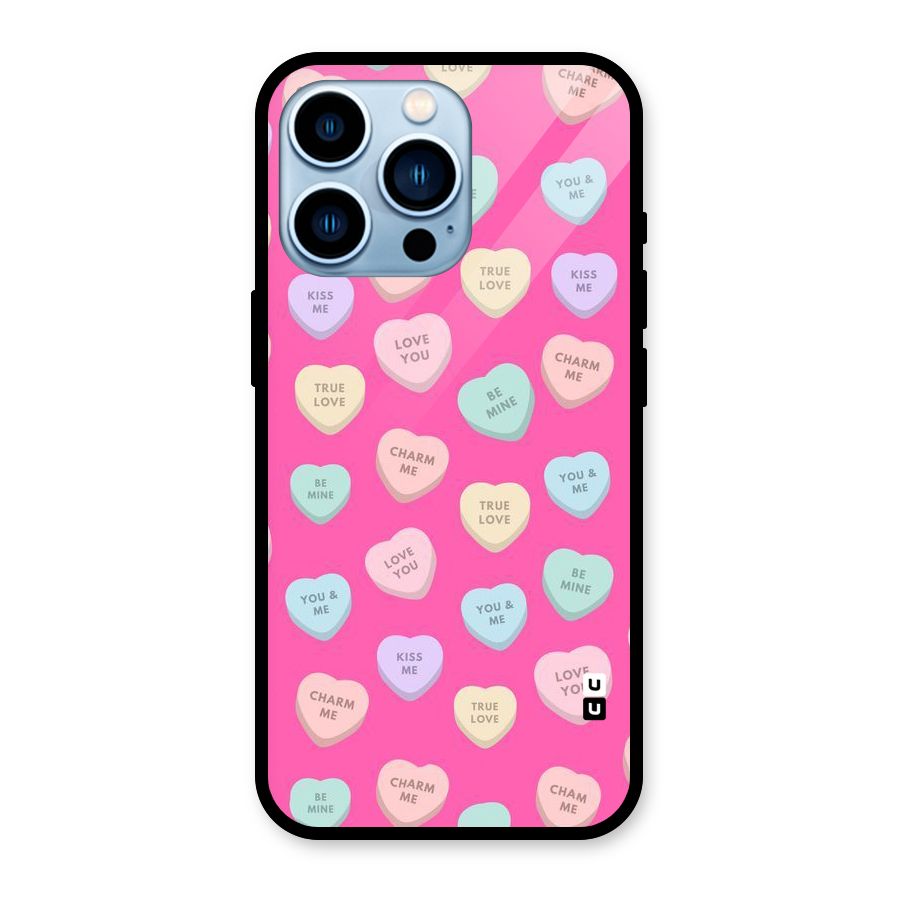 Be Mine Hearts Pattern Glass Back Case for iPhone 13 Pro