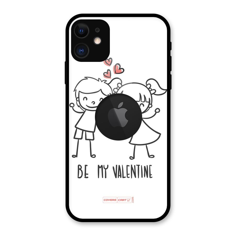 Be My Valentine Glass Back Case for iPhone 11 Logo Cut
