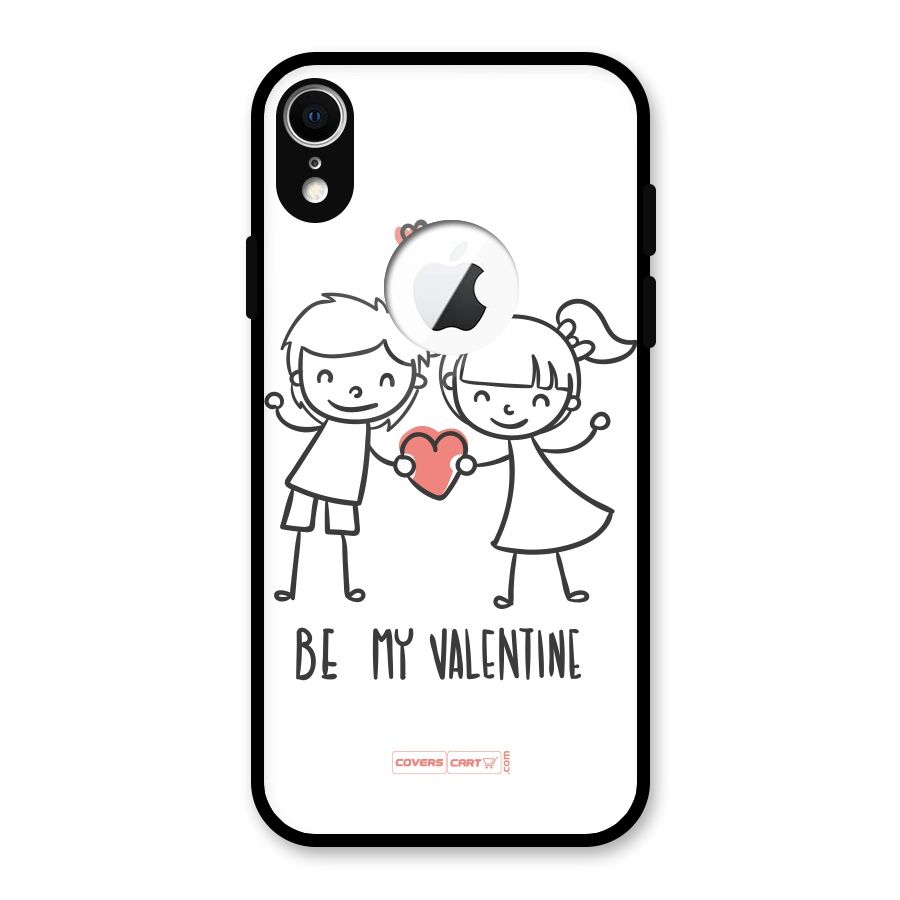 Be My Valentine Glass Back Case for iPhone XR Logo Cut