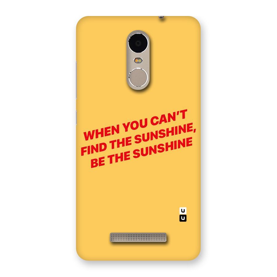 Be The Sunshine Back Case for Xiaomi Redmi Note 3