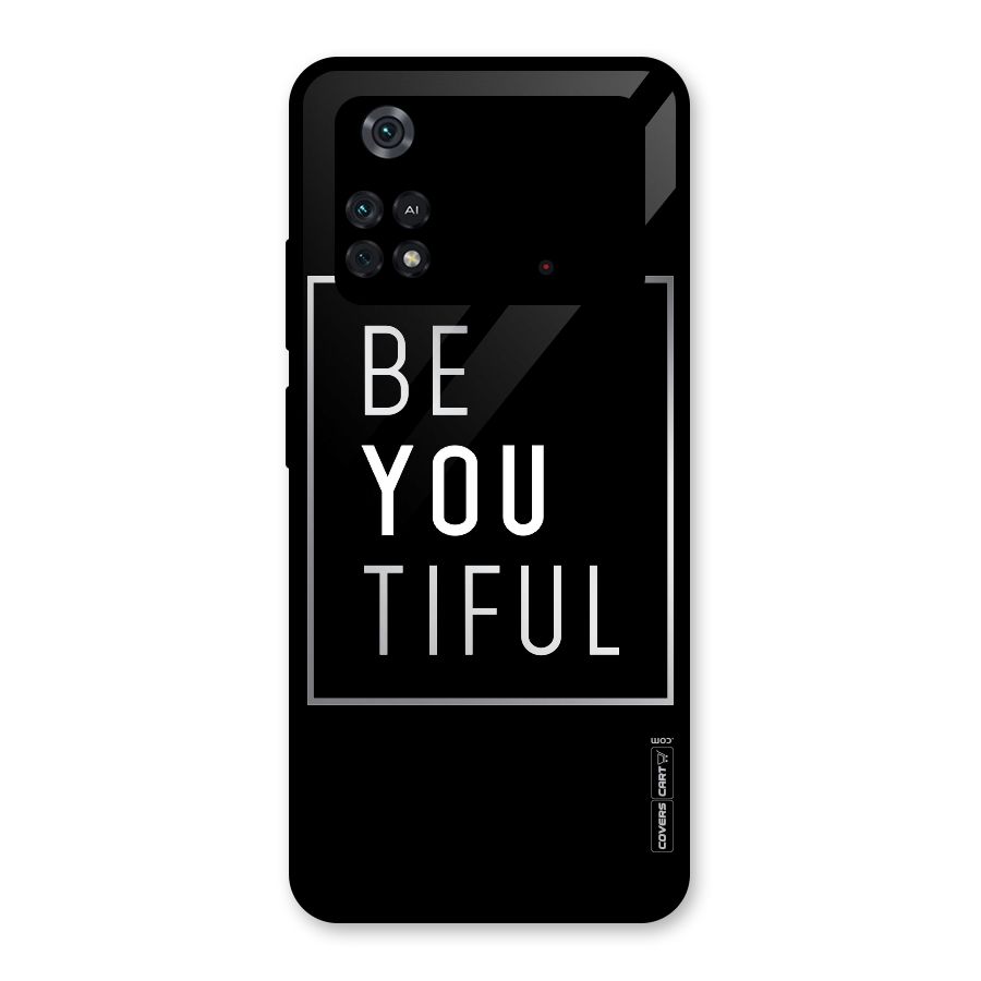 Be You Beautiful Glass Back Case for Poco M4 Pro 4G