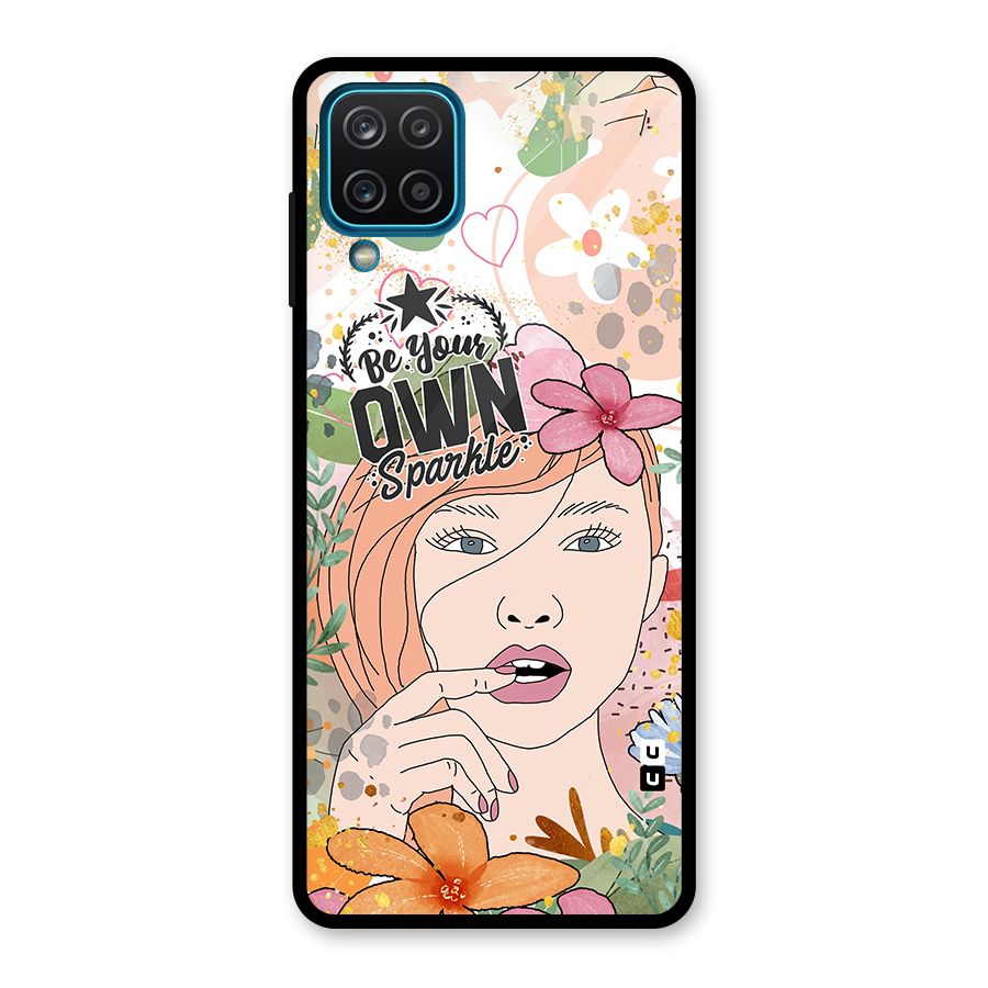 Be Your Own Sparkle Glass Back Case for Galaxy A12
