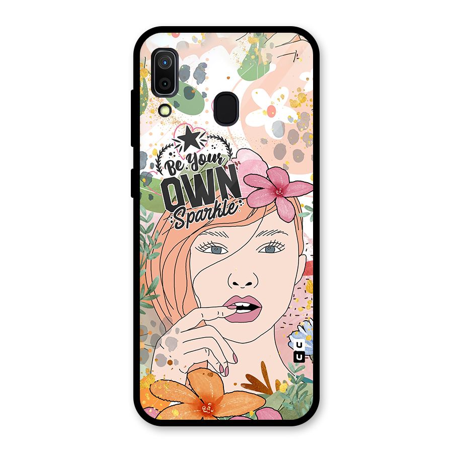 Be Your Own Sparkle Glass Back Case for Galaxy A30