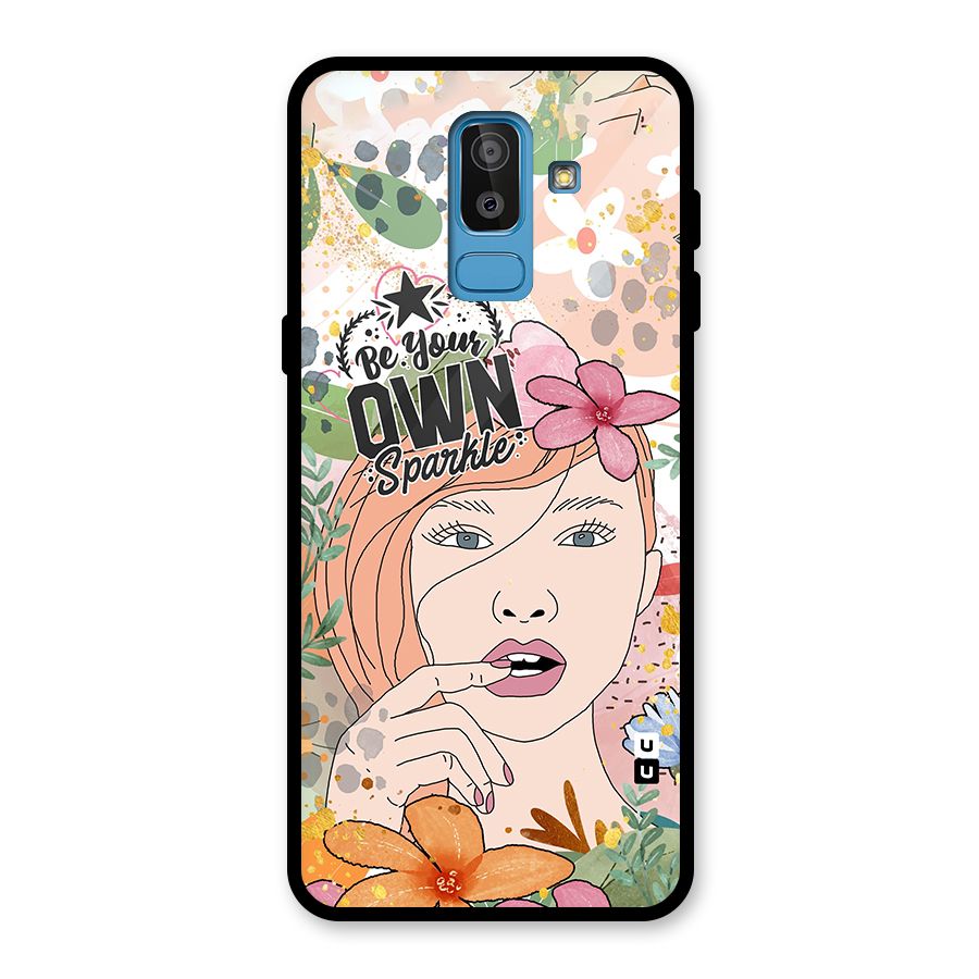 Be Your Own Sparkle Glass Back Case for Galaxy J8