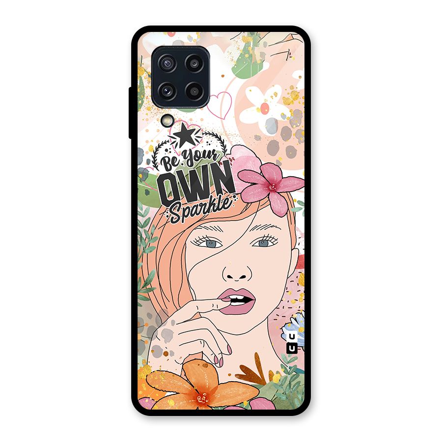 Be Your Own Sparkle Glass Back Case for Galaxy M32