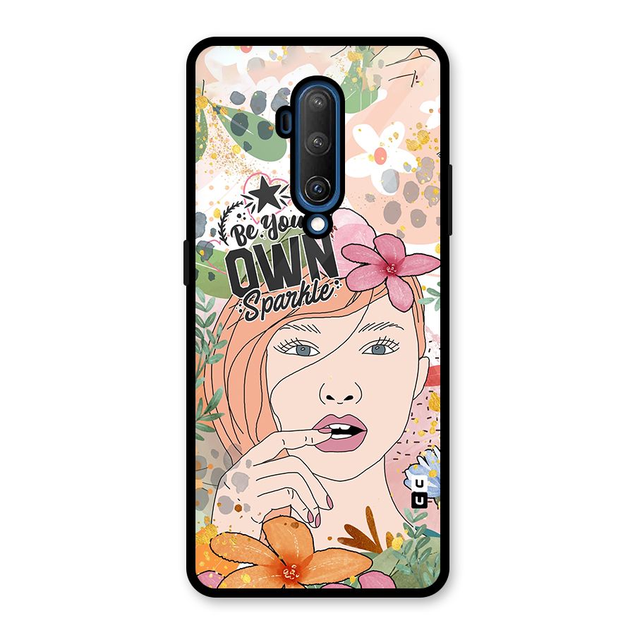 Be Your Own Sparkle Glass Back Case for OnePlus 7T Pro