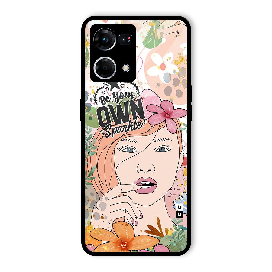 Be Your Own Sparkle Glass Back Case for Oppo F21 Pro 4G