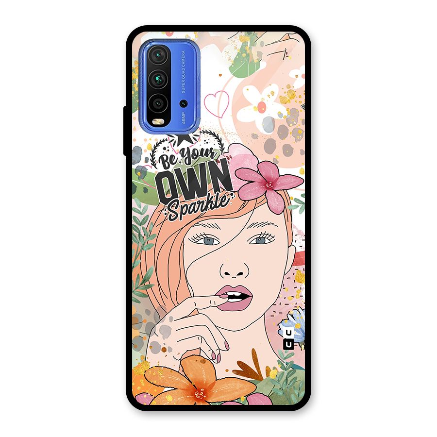 Be Your Own Sparkle Glass Back Case for Redmi 9 Power
