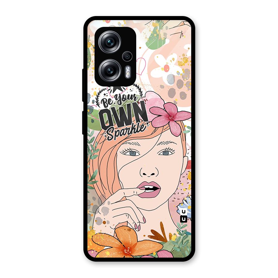 Be Your Own Sparkle Glass Back Case for Redmi K50i