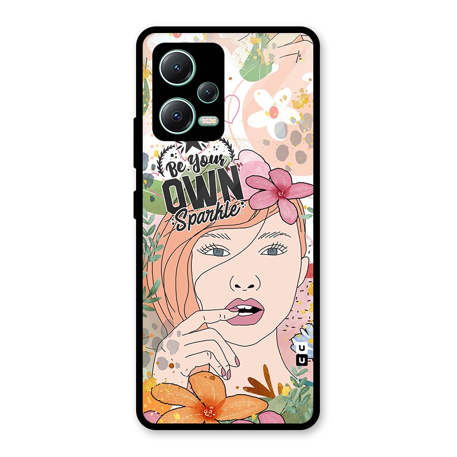 Be Your Own Sparkle Glass Back Case for Redmi Note 12 5G