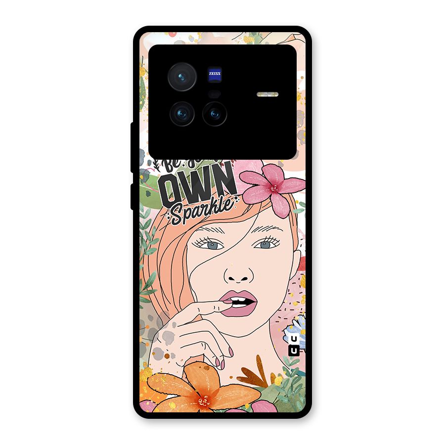 Be Your Own Sparkle Glass Back Case for Vivo X80