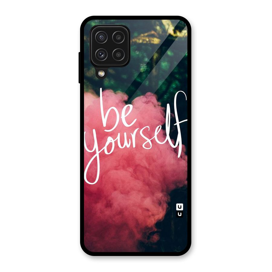 Be Yourself Greens Glass Back Case for Galaxy A22 4G