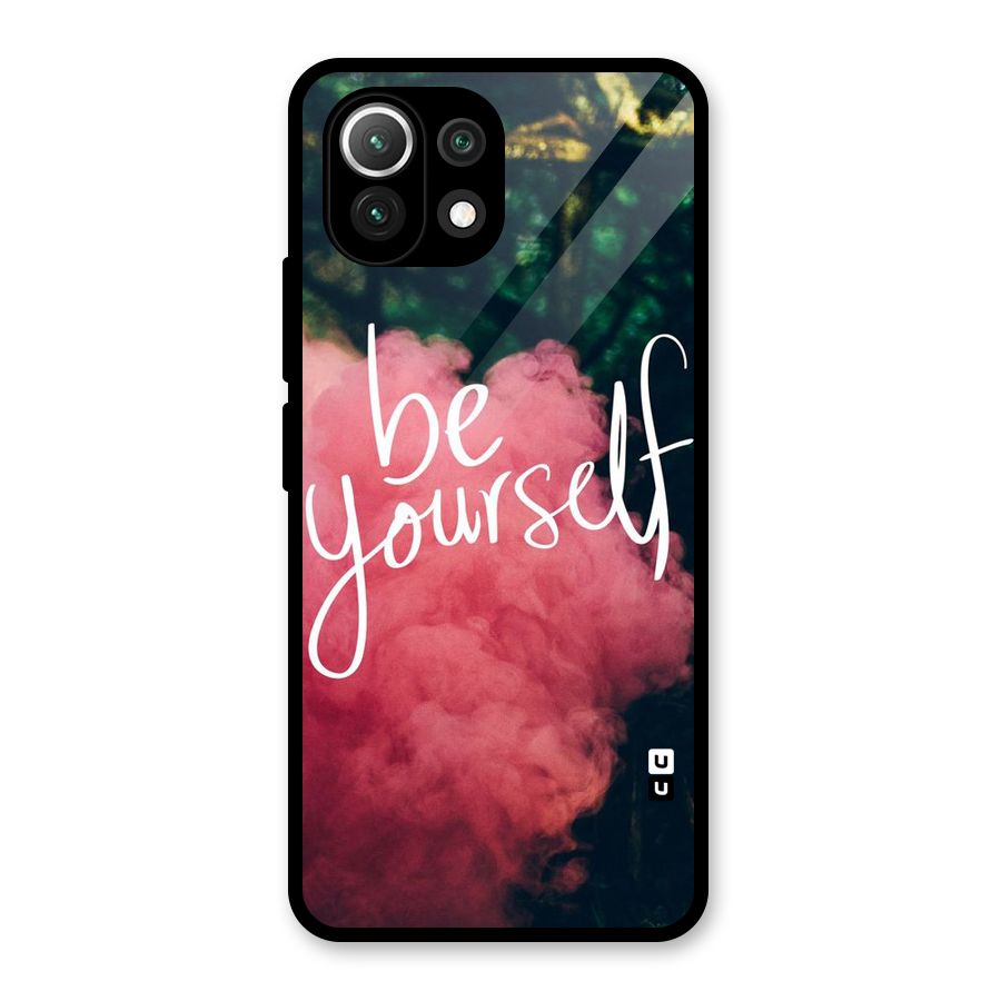 Be Yourself Greens Glass Back Case for Mi 11 Lite NE 5G