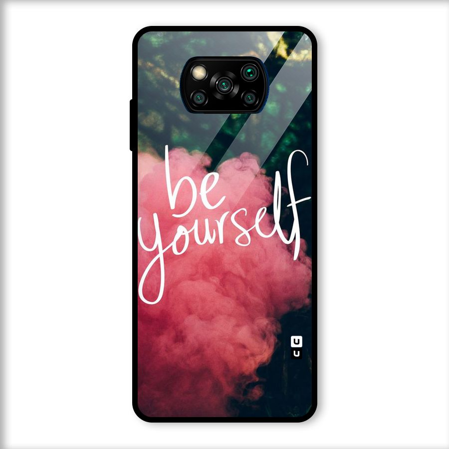 Be Yourself Greens Glass Back Case for Poco X3