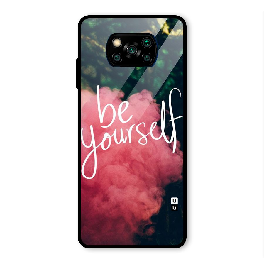 Be Yourself Greens Glass Back Case for Poco X3 Pro