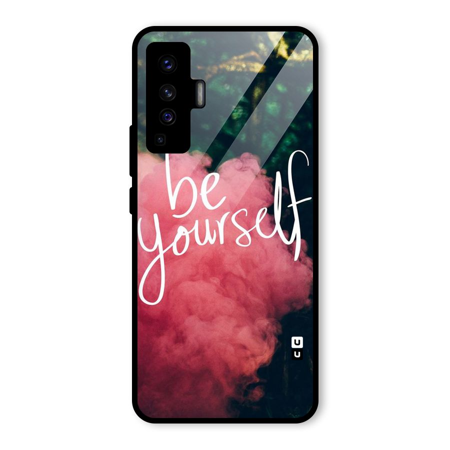 Be Yourself Greens Glass Back Case for Vivo X50
