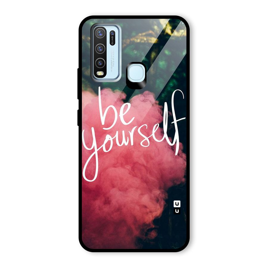Be Yourself Greens Glass Back Case for Vivo Y30