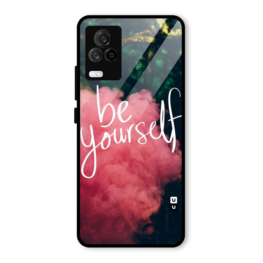 Be Yourself Greens Glass Back Case for Vivo iQOO 7 Legend 5G